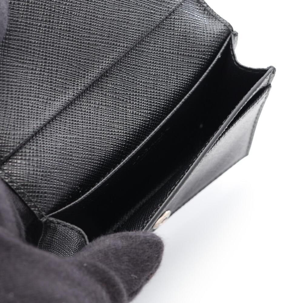 Prada Saffiano Metal Card Case Wallet Accessory Leather Black - Picture 3 of 7